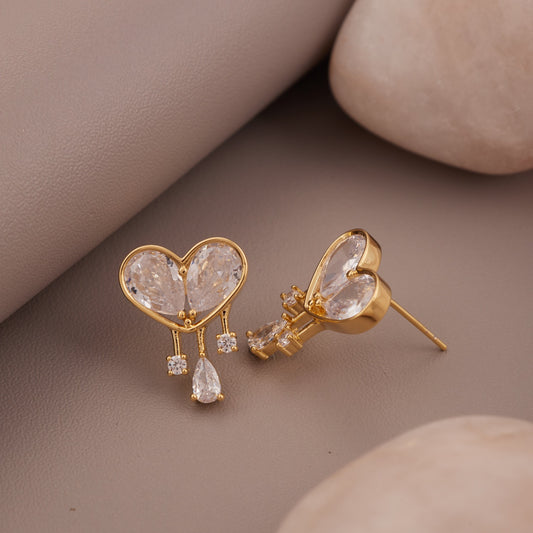 Heart-Shaped Gemstone Earrings — A Touch of Elegance