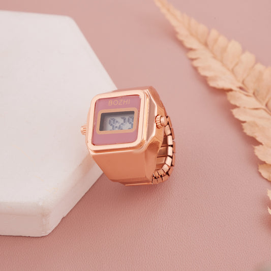 Rose Gold & Pink Digital Ring Watch for Women – GC Premium Jewellery