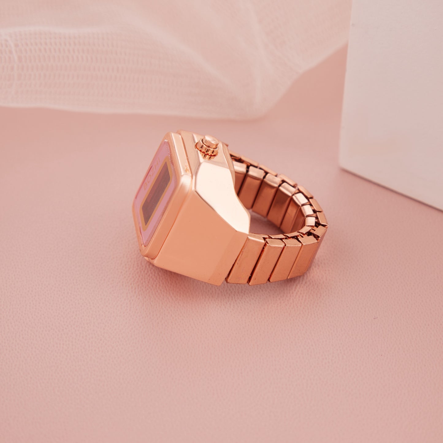 Rose Gold & Pink Digital Ring Watch for Women – GC Premium Jewellery