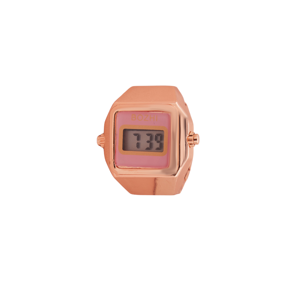 Rose Gold & Pink Digital Ring Watch for Women – GC Premium Jewellery