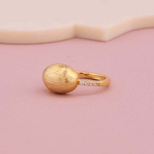 Textured Oval Gold Ring