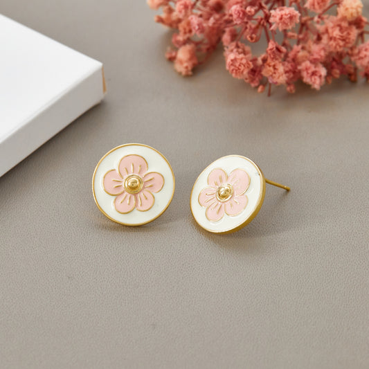 Blooming Enamel Charm Earrings
