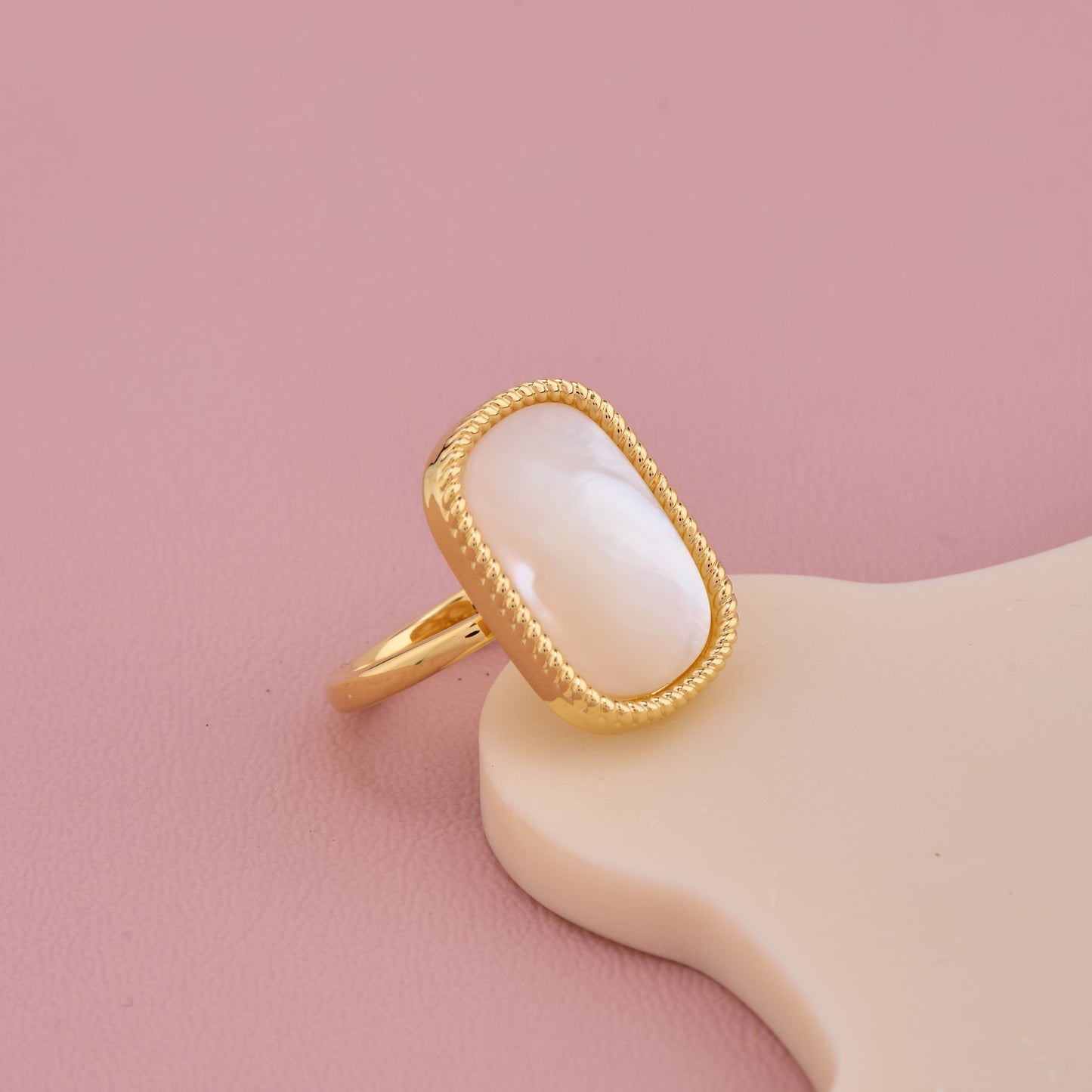 Mother of Pearl Gold Ring