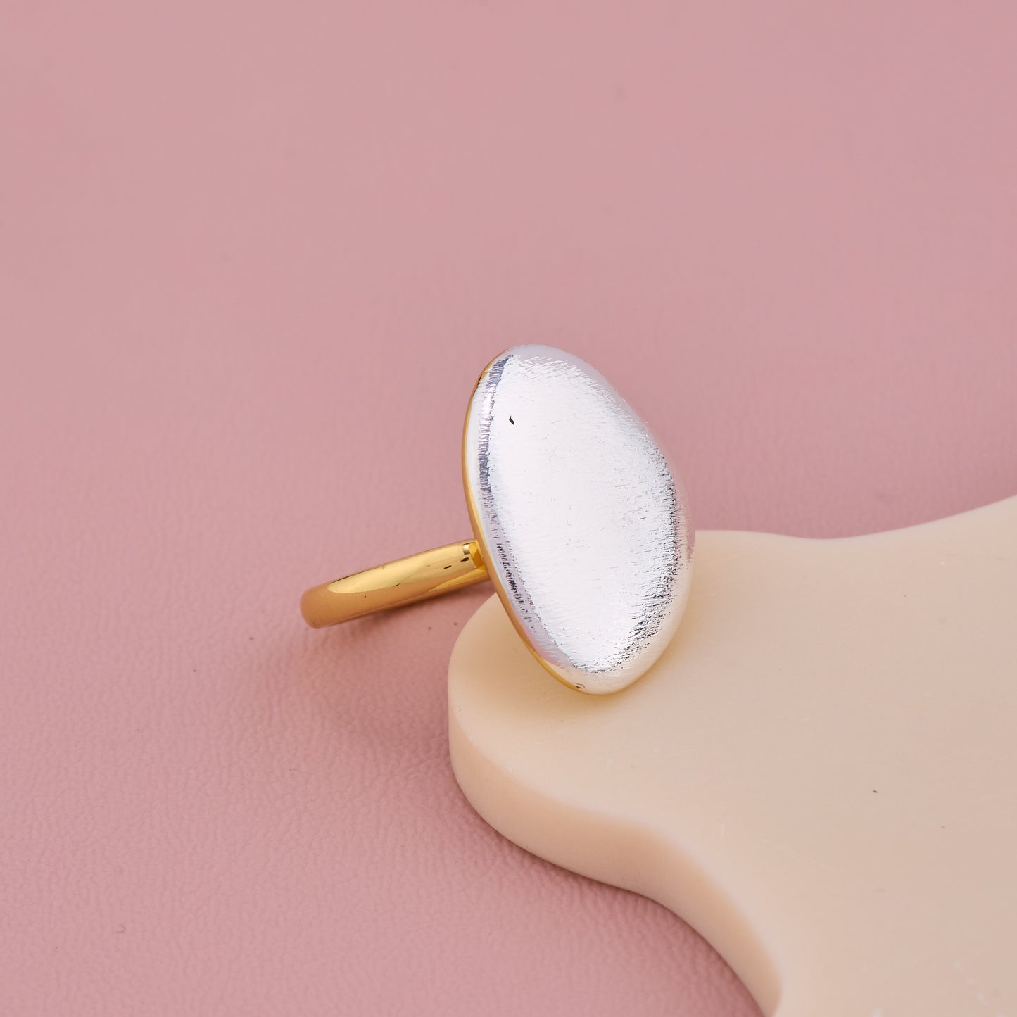 Textured Oval Statement Ring