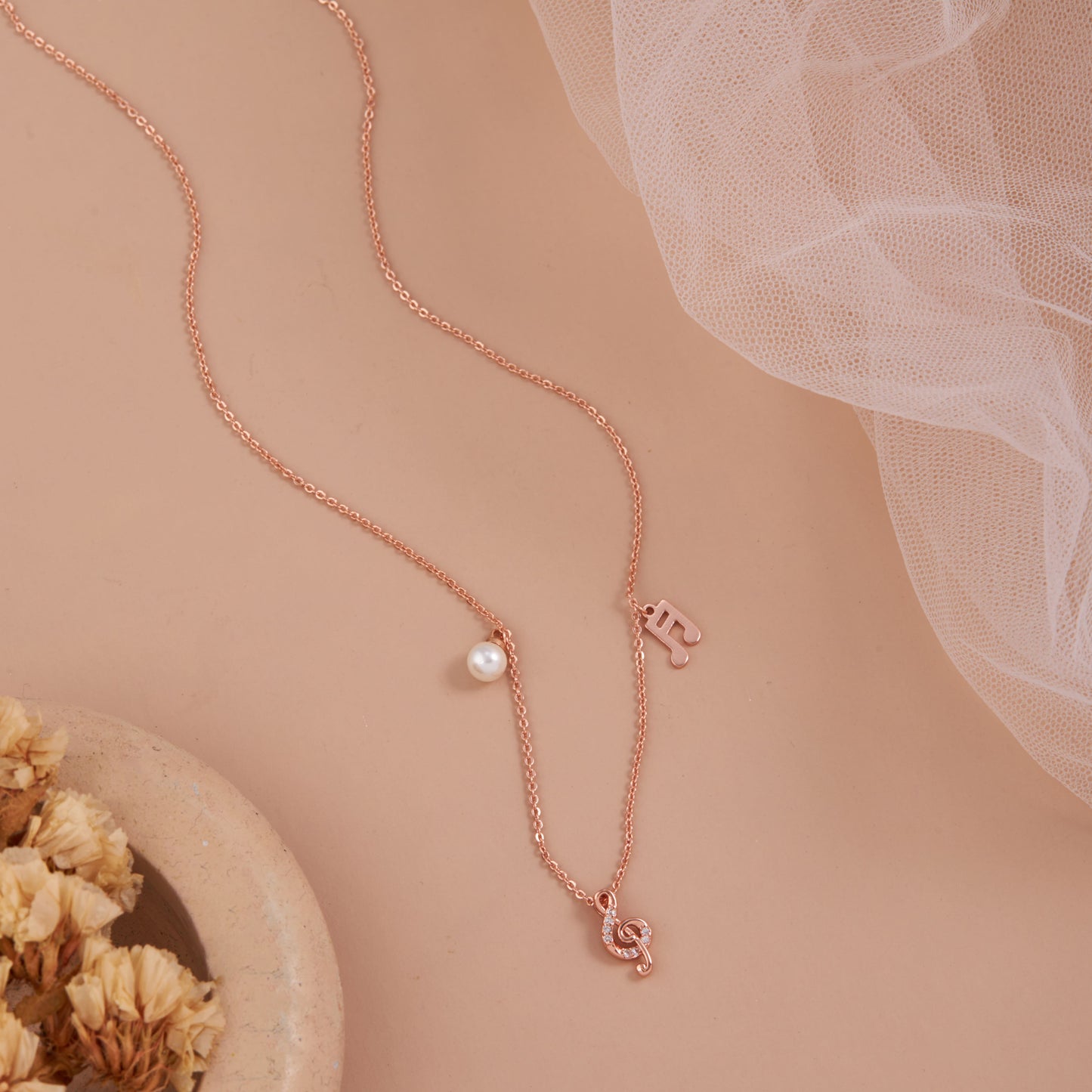 Melody-Inspired Pearl & Charm Necklace