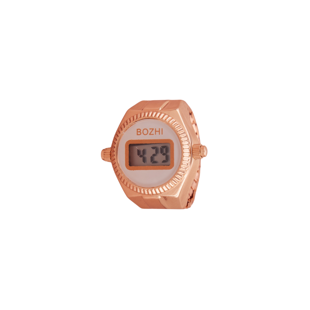 Rose Gold & White Digital Ring Watch for Women – GC Premium Jewellery
