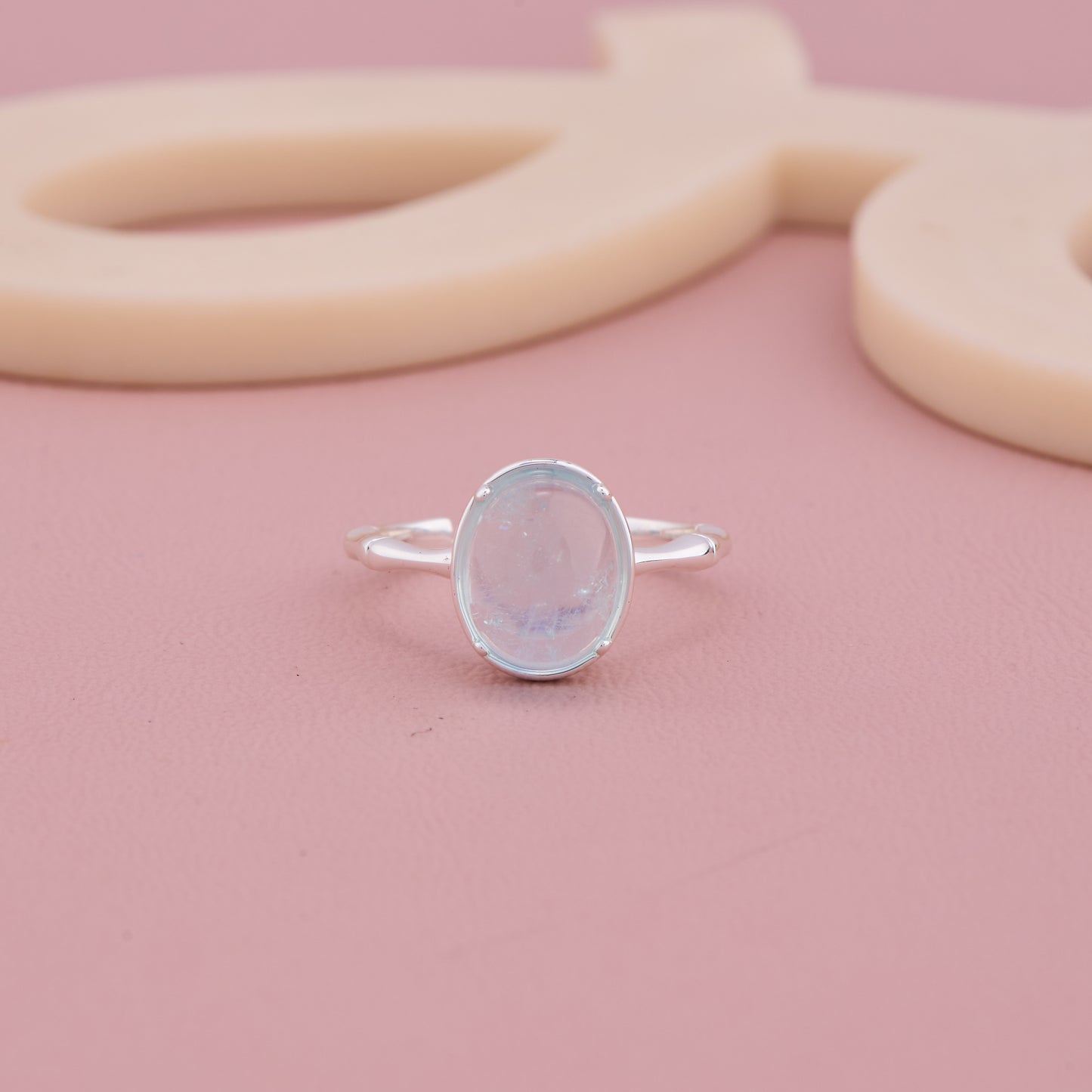 Oval Moonstone Silver Ring
