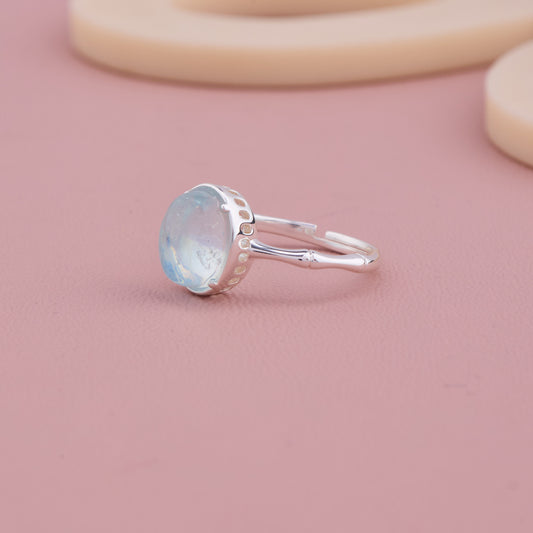 Oval Moonstone Silver Ring
