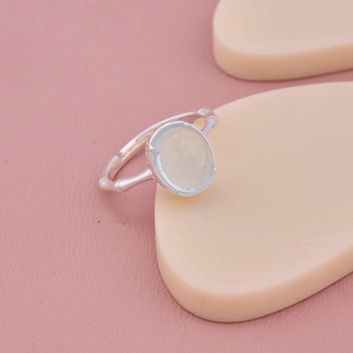 Oval Moonstone Silver Ring