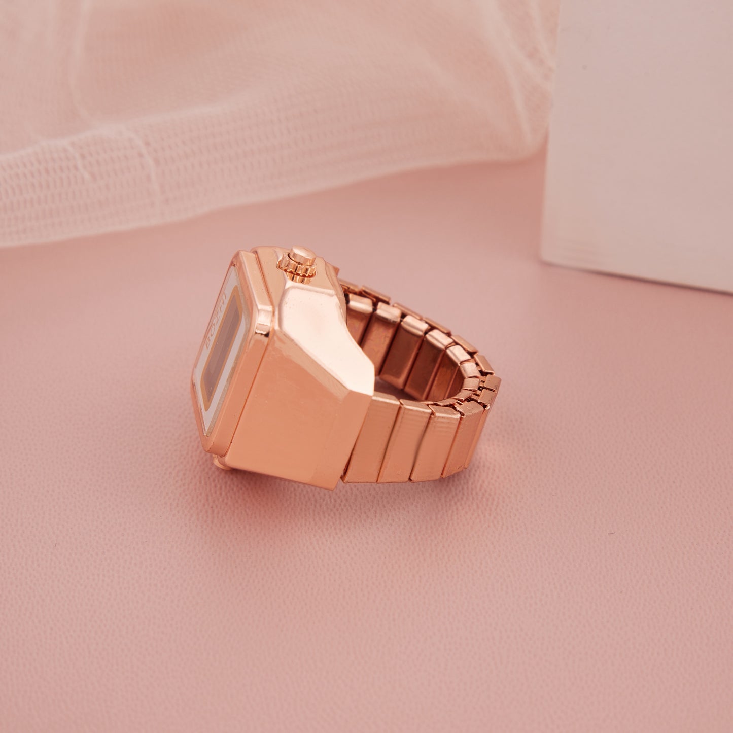 Rose Gold Digital Ring Watch with White Dial for Women – GC Premium Jewellery