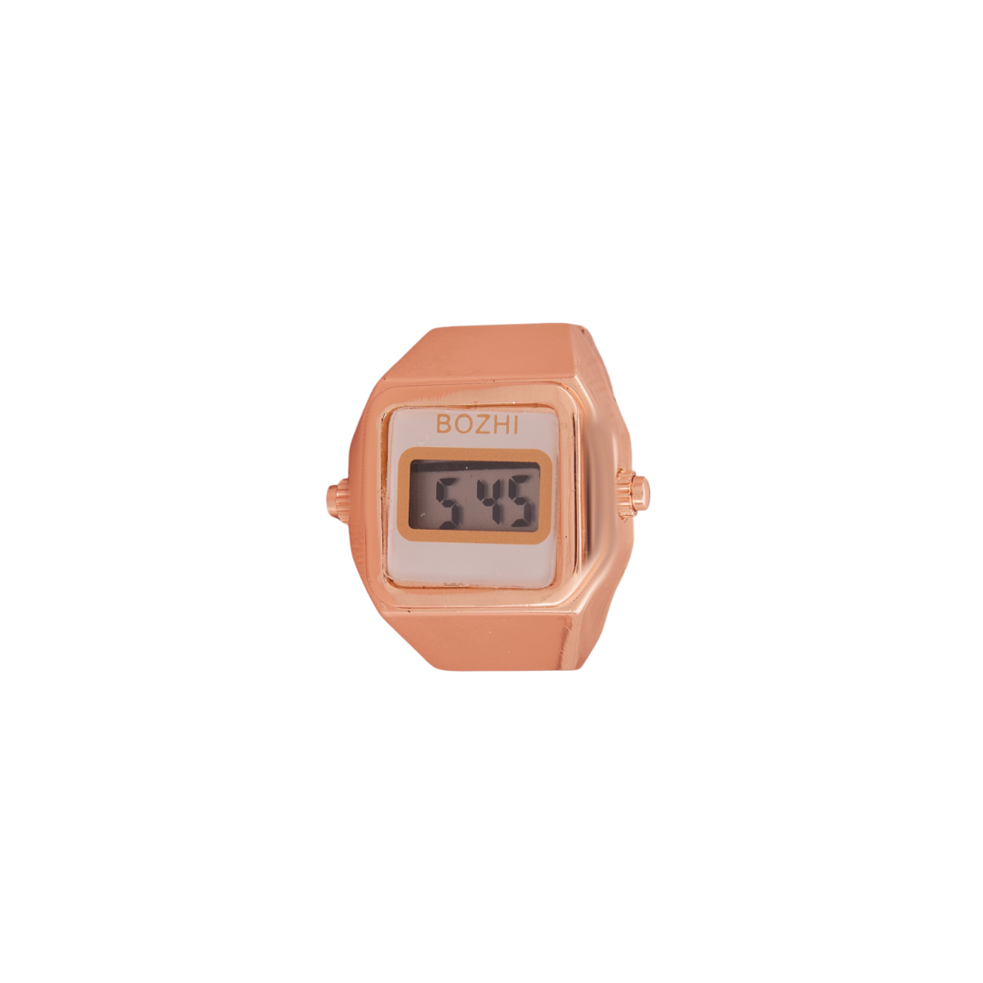 Rose Gold Digital Ring Watch with White Dial for Women – GC Premium Jewellery
