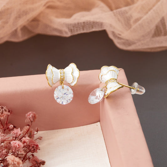 Elegant Wedding Earrings with Floral Charm