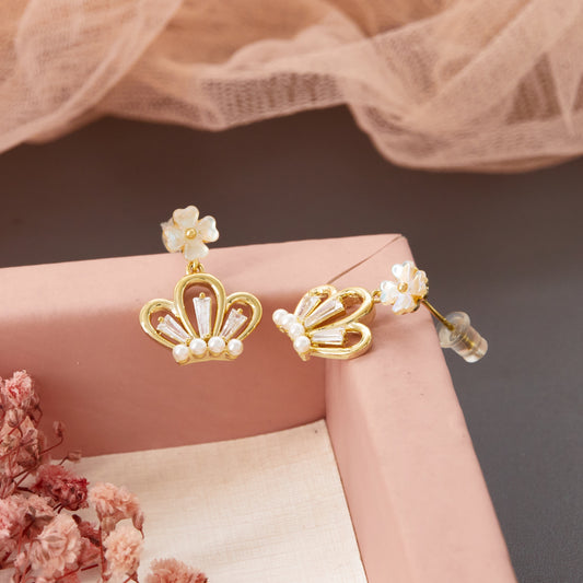 Ivory Floral Wedding Earrings