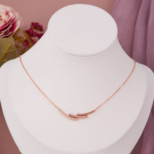 Minimalist Rose Gold Bar Pendant Necklace