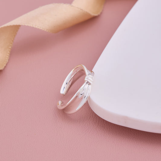 Silver Bow Knot Adjustable Ring