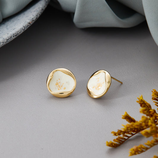 Gold Coin Motif Earrings