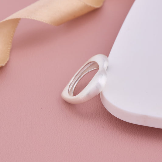Minimalist Silver Dome Ring with Smooth Matte Finish