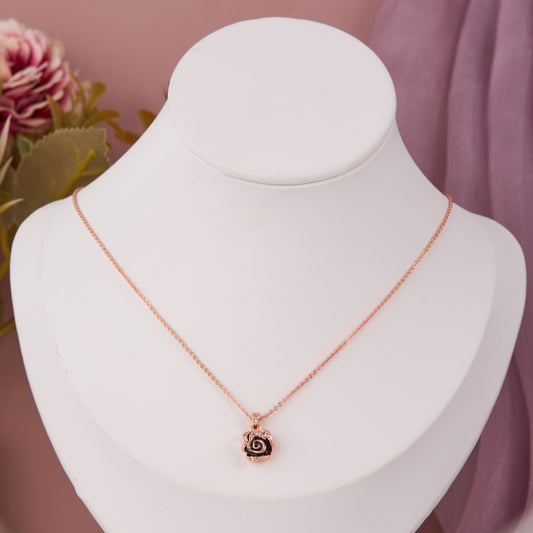 Elegant Rose Gold Spiral Pendant Necklace