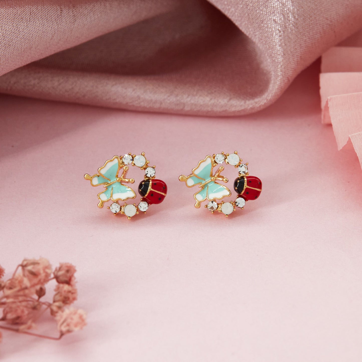 Gemstone Floral Earrings Bling & Beauty