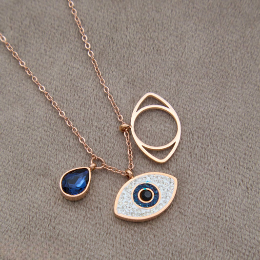 Evil Eye Charm Pendant Necklace for Women