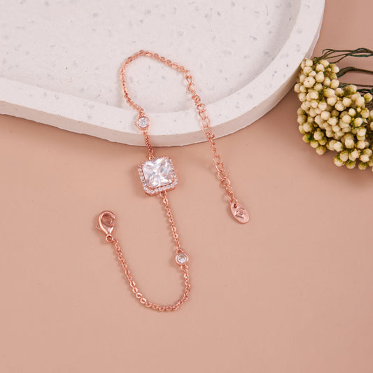 Rose Gold with Clear White Stones