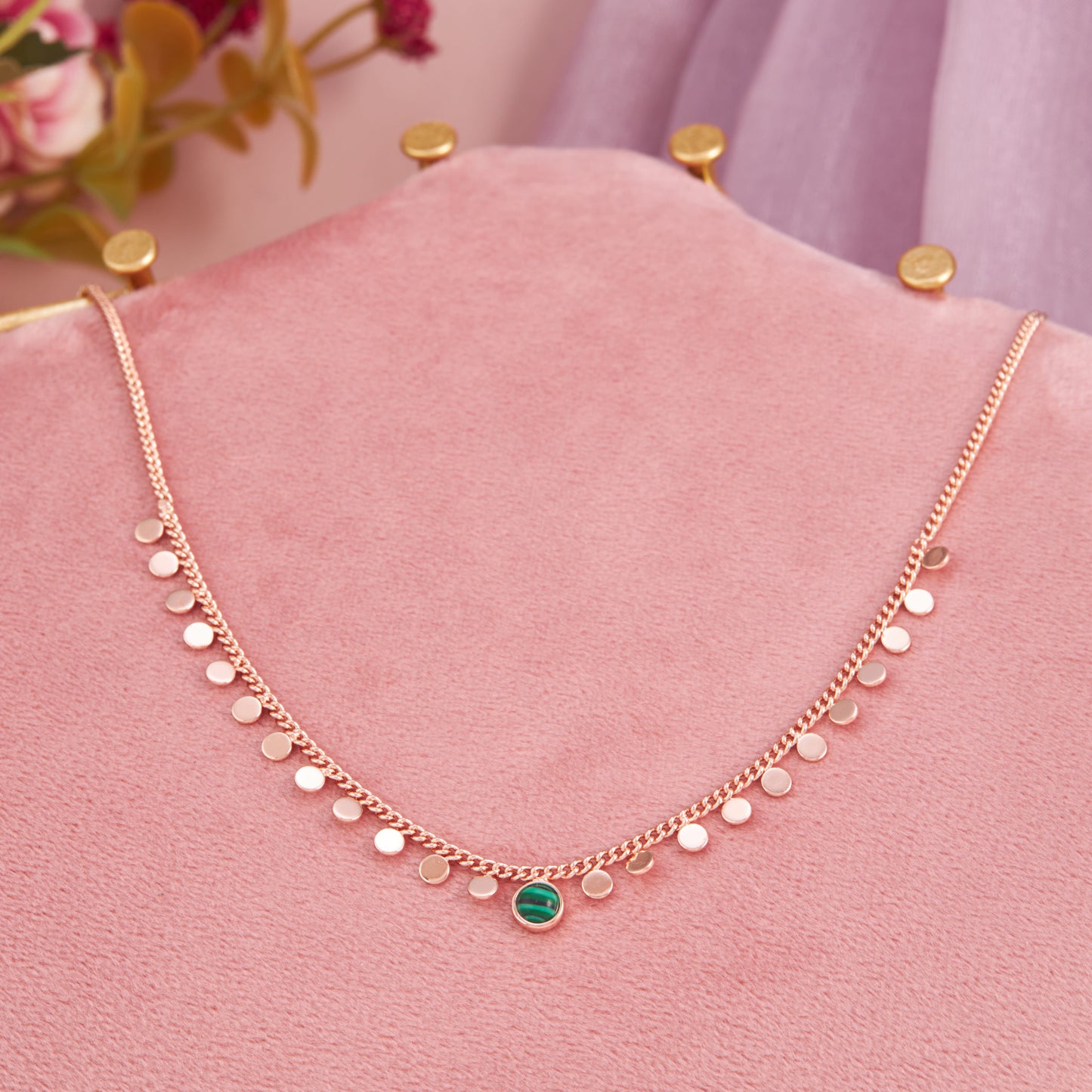 Rose Gold Plated Disc Charm Necklace by GC Premium Jewellery
