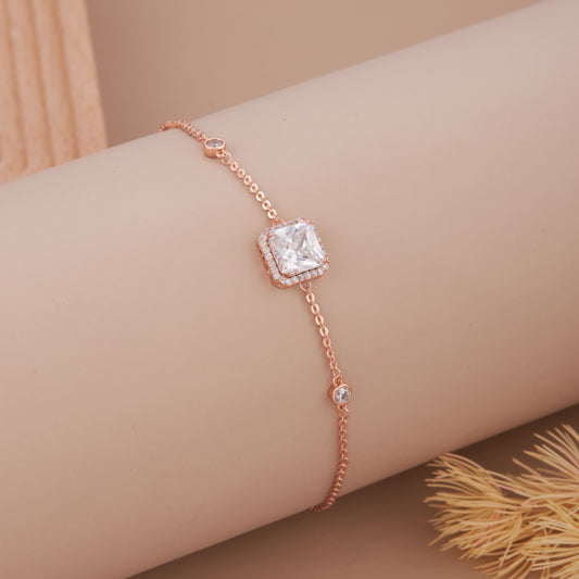 Rose Gold with Clear White Stones
