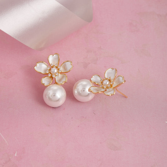 Floral Pearl Bloom Earrings