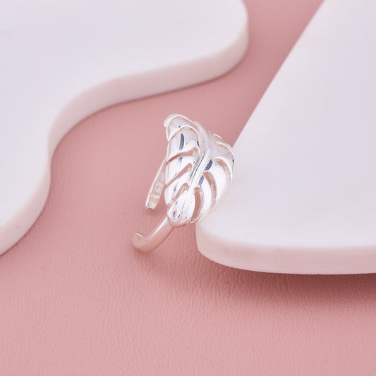 Silver Leaf Statement Ring