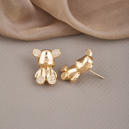 Elegant Gold & Diamond Earrings