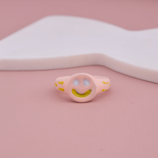 Pink Smiley Ring