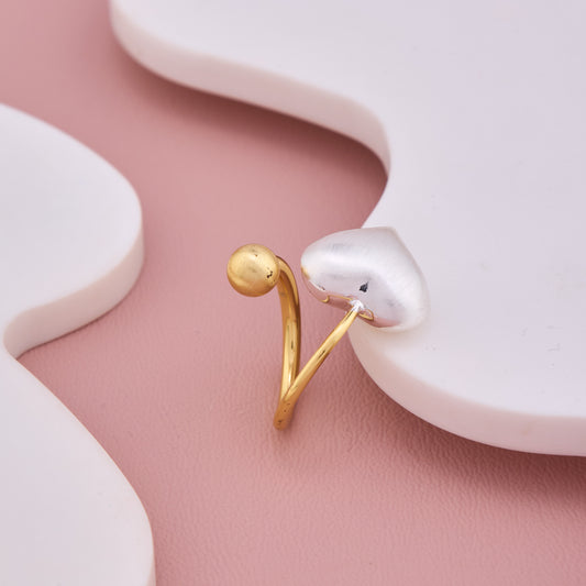 Gold & Silver Heart Ring