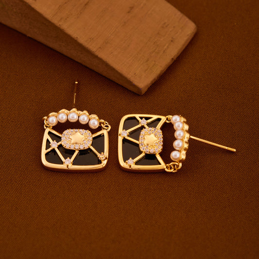 Elegant Earrings with Bling-Bling Charm