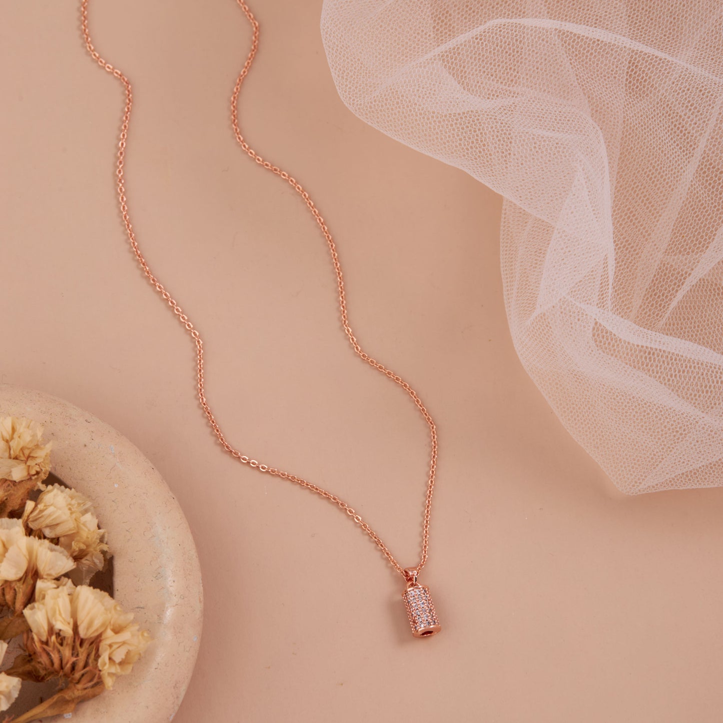 Ribbon Bloom Pendant Necklace