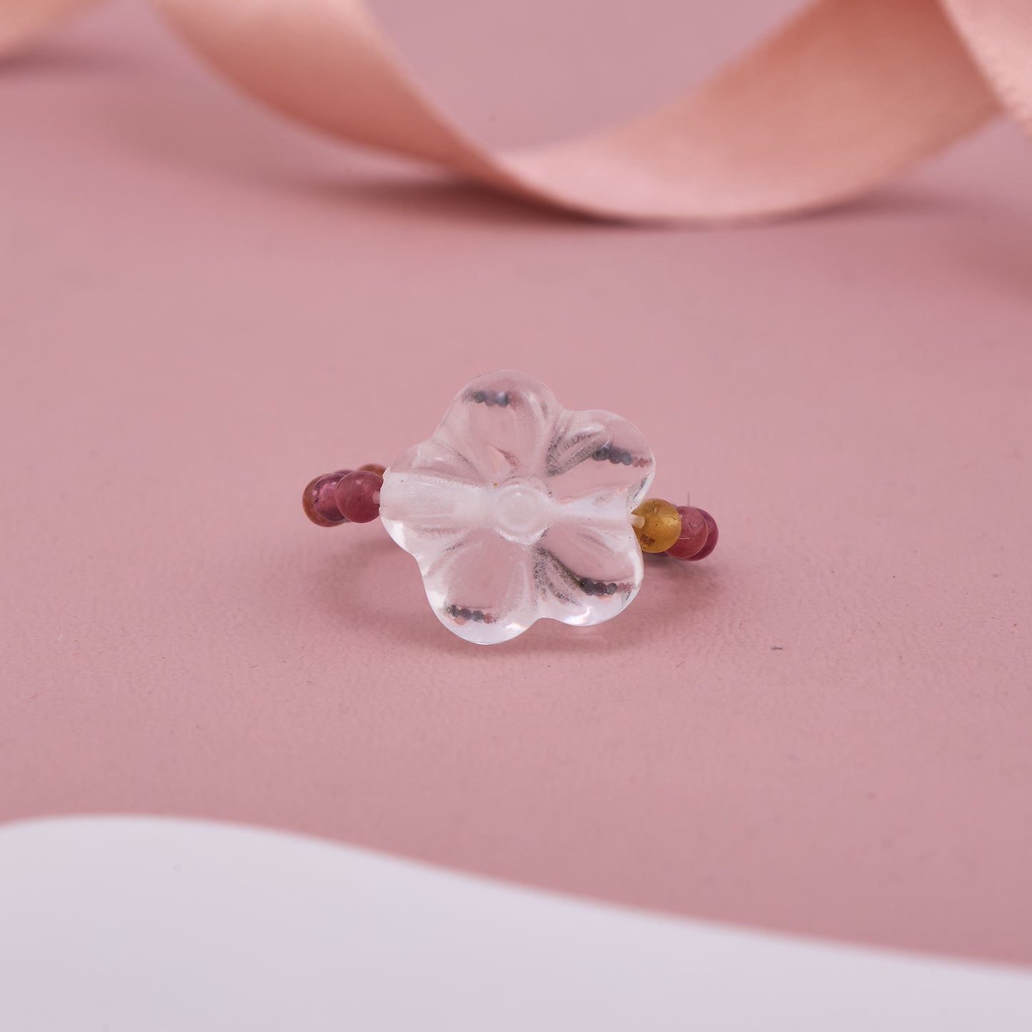 Crystal Flower Beaded Ring