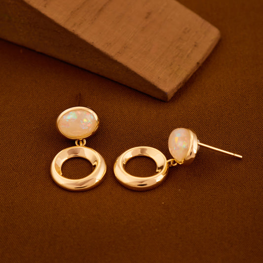 Golden Gemstone Earrings Elegant & Stylish Design