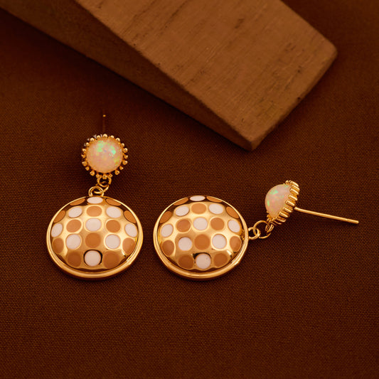 Elegant Gold-Toned Earrings with Pendant Charm