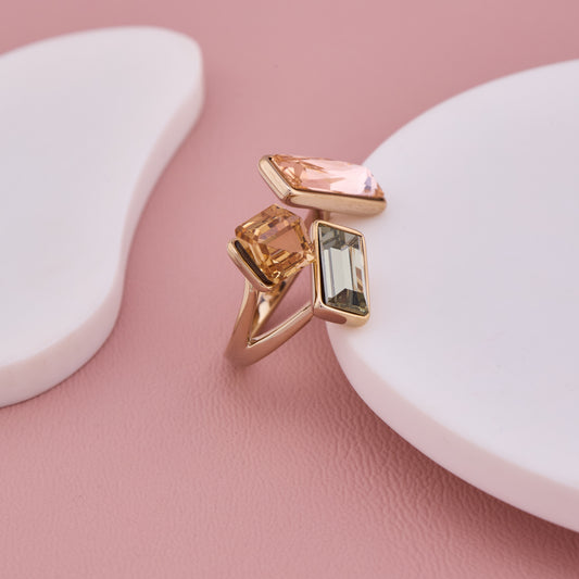 Gold Ring with Multi-Colored Gemstones