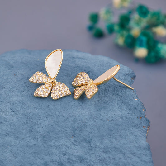 Delicate Gold Butterfly Stud Earrings