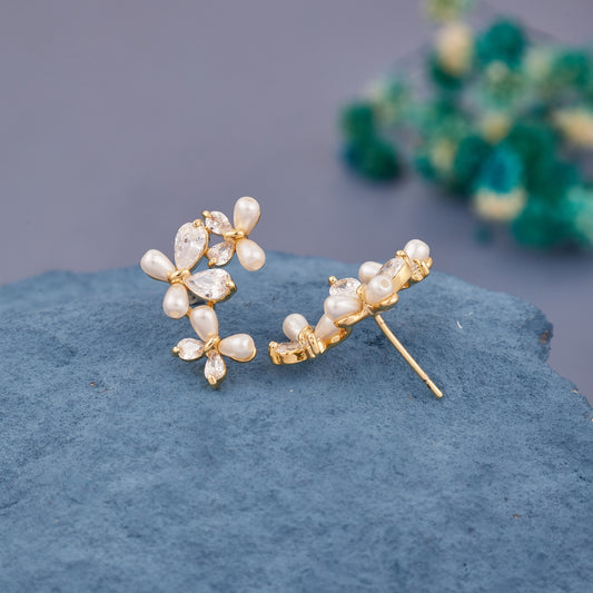 Elegant Pearl & Bead Earrings with Intricate Design
