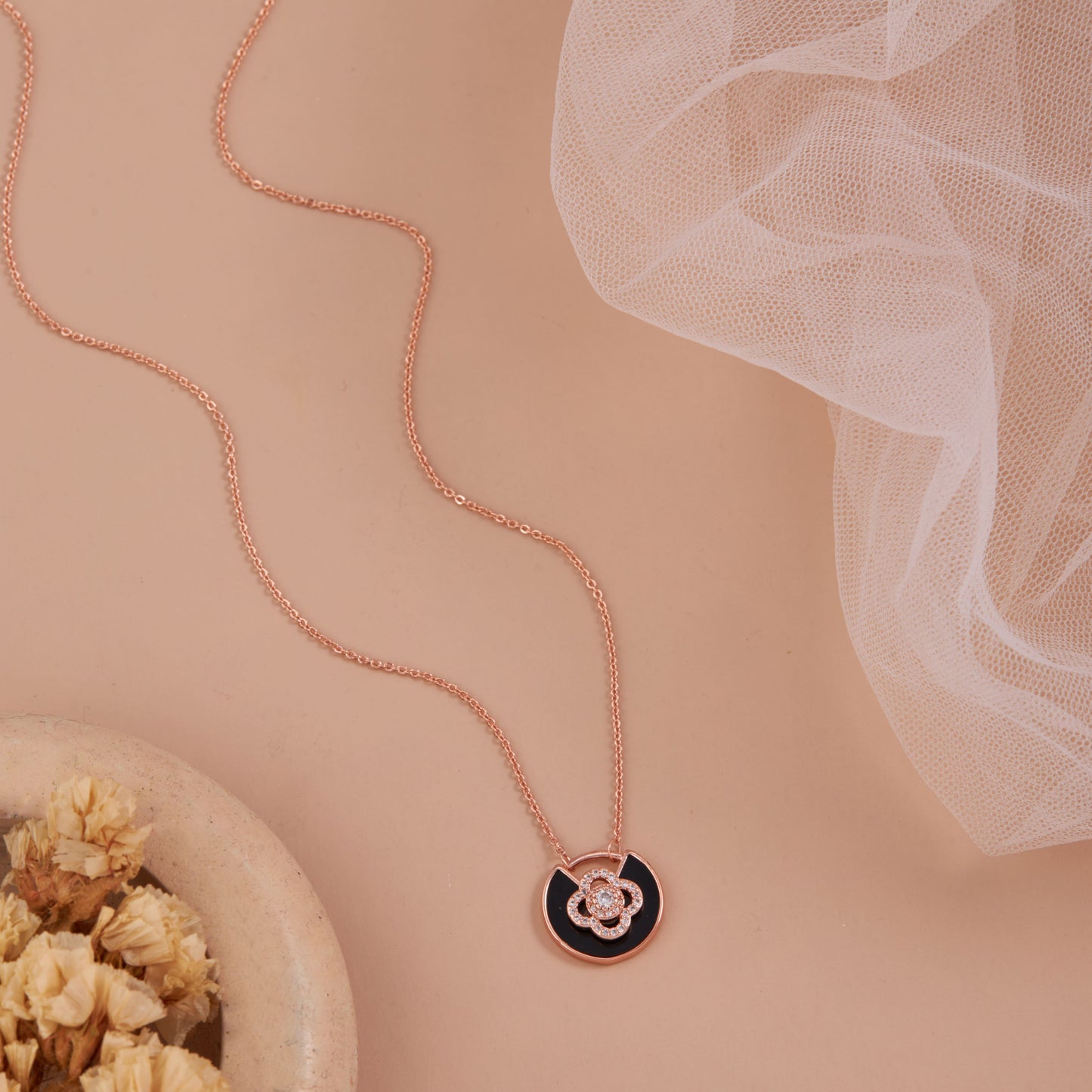 Floral Charm Pendant Necklace