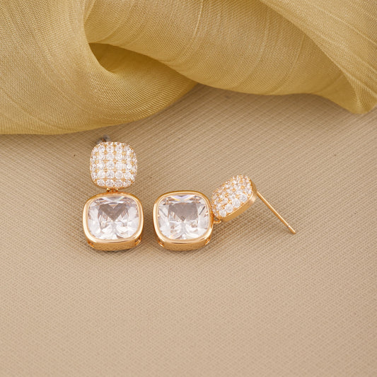 Silver Earrings with Diamonds & Gemstone Accents