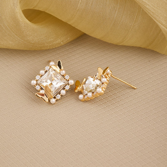 Twilight Elegance Earrings Diamonds & Pearls in Harmony