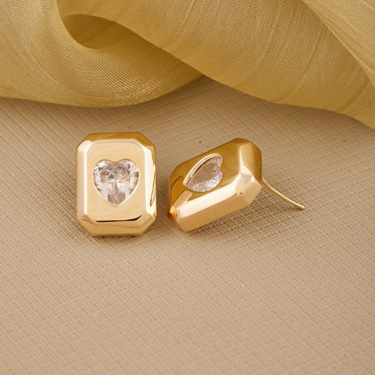 Golden Heart Earrings Elegance with a Romantic Touch