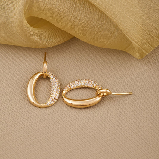 Golden Spark Earrings — Diamonds with a Touch of Luxury