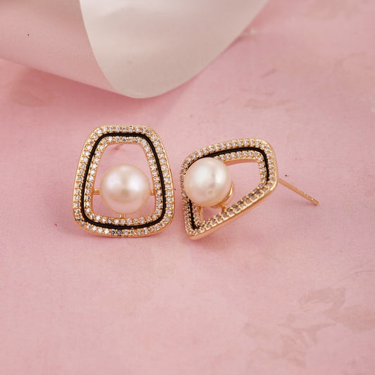 Golden Pearl Earrings Classic Charm & Modern Luxury