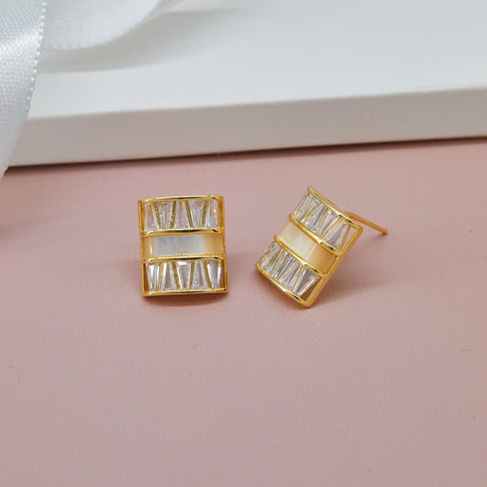 Golden Diamond Earrings Sophisticated Shine