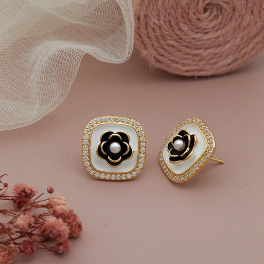 Handmade Fabric Floral Earrings – Artistic & Fashionable