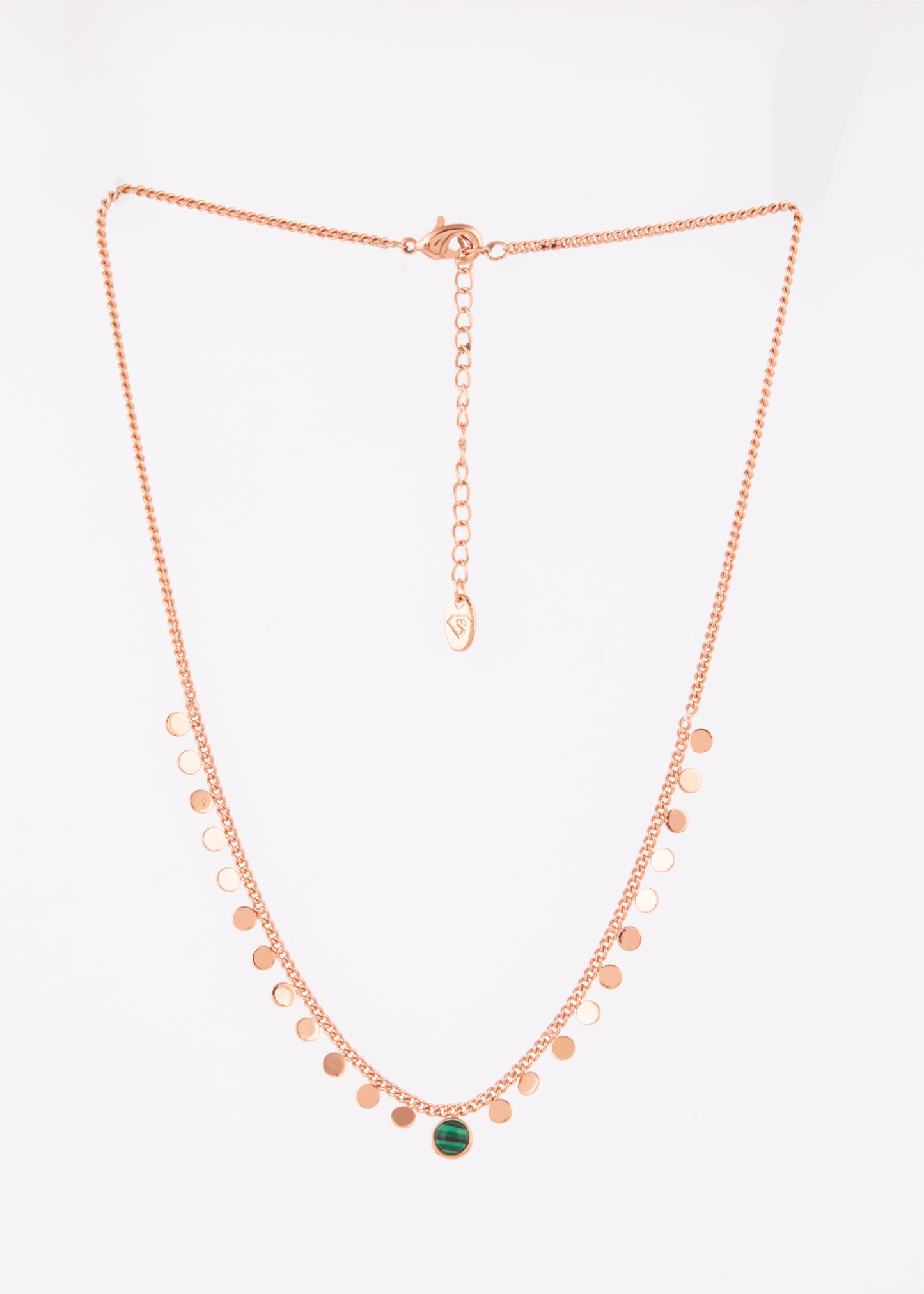 Rose Gold Plated Disc Charm Necklace by GC Premium Jewellery