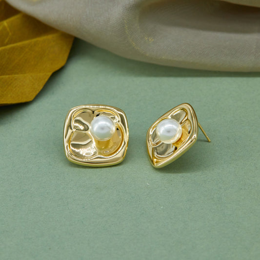 Gold & Pearl Earrings Timeless Elegance and Style